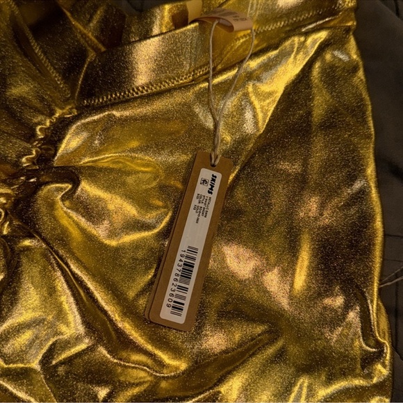 SKIMS SCRUNCHED GOLD SWIM SHORTS - Picture 2 of 4